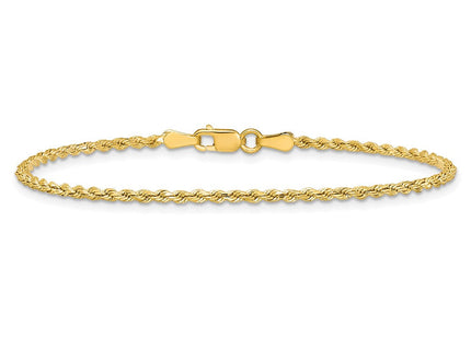 14K Semi Solid Diamond-cut Rope with Lobster Clasp Chain (Style DH014-7)