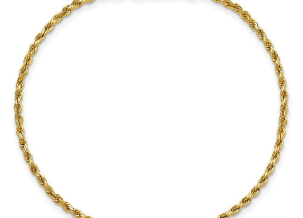 14K Semi Solid Diamond-cut Rope with Lobster Clasp Chain (Style DH014-7)