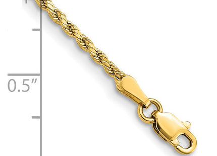 14K Semi Solid Diamond-cut Rope with Lobster Clasp Chain (Style DH014-7)