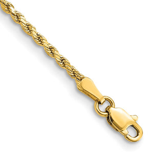 14K Semi Solid Diamond-cut Rope with Lobster Clasp Chain (Style DH014-7)