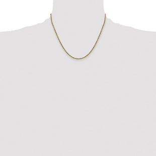 14K Semi Solid Diamond-cut Rope with Lobster Clasp Chain (Style DH016-18)
