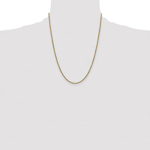 14K Semi Solid Diamond-cut Rope with Lobster Clasp Chain (Style DH016-22)