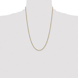 14K Semi Solid Diamond-cut Rope with Lobster Clasp Chain (Style DH016-24)