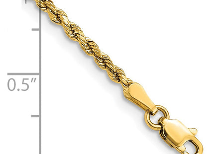 14K Semi Solid Diamond-cut Rope with Lobster Clasp Chain (Style DH016-7)
