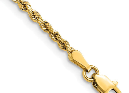 14K Semi Solid Diamond-cut Rope with Lobster Clasp Chain (Style DH016-7)