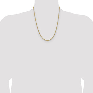 14K Semi Solid Diamond-cut Rope with Lobster Clasp Chain (Style DH018-22)
