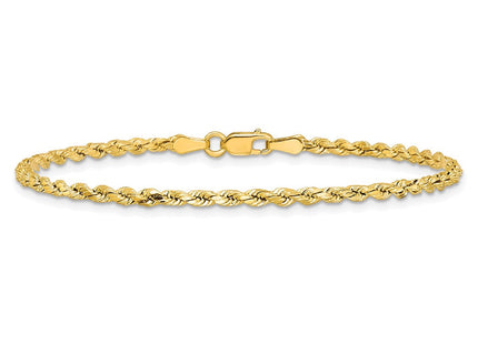 14K Semi Solid Diamond-cut Rope with Lobster Clasp Chain (Style DH018-7)