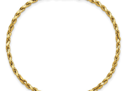 14K Semi Solid Diamond-cut Rope with Lobster Clasp Chain (Style DH018-7)