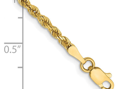 14K Semi Solid Diamond-cut Rope with Lobster Clasp Chain (Style DH018-7)