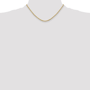 14K Semi Solid Diamond-cut Rope with Lobster Clasp Chain (Style DH021-16)