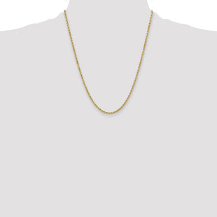 14K Semi Solid Diamond-cut Rope with Lobster Clasp Chain (Style DH021-22)