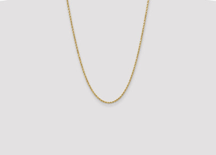 14K Semi Solid Diamond-cut Rope with Lobster Clasp Chain (Style DH021-24)