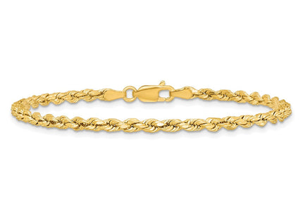 14K Semi Solid Diamond-cut Rope with Lobster Clasp Chain (Style DH021-7)