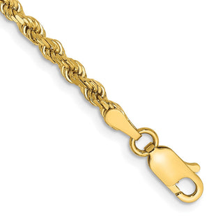 14K Semi Solid Diamond-cut Rope with Lobster Clasp Chain (Style DH021-7)