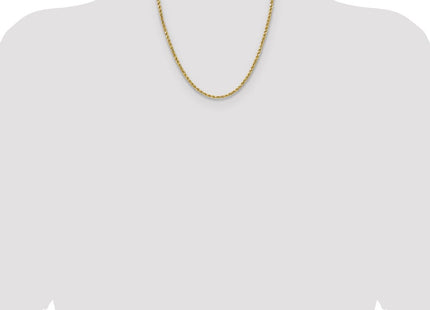 14K Semi Solid Diamond-cut Rope with Lobster Clasp Chain (Style DH025-20)