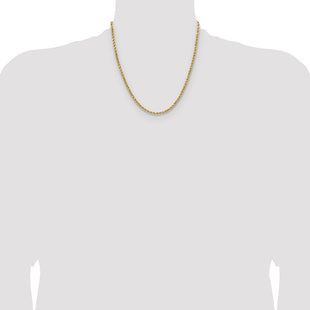 14K Semi Solid Diamond-cut Rope with Lobster Clasp Chain (Style DH025-20)