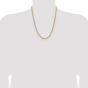 14K Semi Solid Diamond-cut Rope with Lobster Clasp Chain (Style DH025-22)