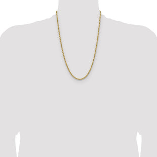 14K Semi Solid Diamond-cut Rope with Lobster Clasp Chain (Style DH025-24)