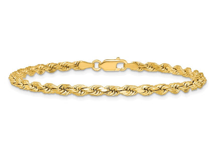 14K Semi Solid Diamond-cut Rope with Lobster Clasp Chain (Style DH025-7)
