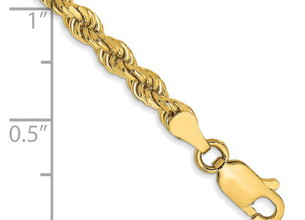 14K Semi Solid Diamond-cut Rope with Lobster Clasp Chain (Style DH025-7)