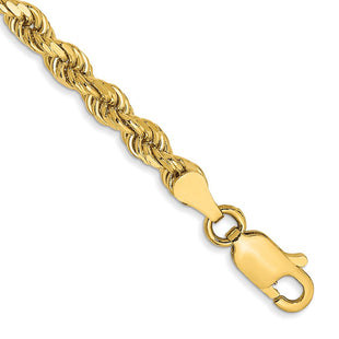 14K Semi Solid Diamond-cut Rope with Lobster Clasp Chain (Style DH025-7)