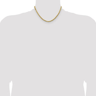 14K Semi Solid Diamond-cut Rope with Lobster Clasp Chain (Style DH030-16)