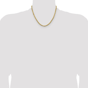 14K Semi Solid Diamond-cut Rope with Lobster Clasp Chain (Style DH030-18)