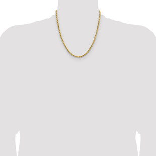 14K Semi Solid Diamond-cut Rope with Lobster Clasp Chain (Style DH030-20)