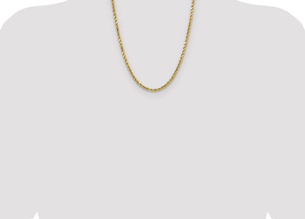 14K Semi Solid Diamond-cut Rope with Lobster Clasp Chain (Style DH030-22)