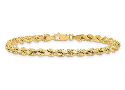 14K Semi Solid Diamond-cut Rope with Lobster Clasp Chain (Style DH030-8)