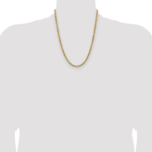 14K Semi Solid Diamond-cut Rope with Lobster Clasp Chain (Style DH035-22)
