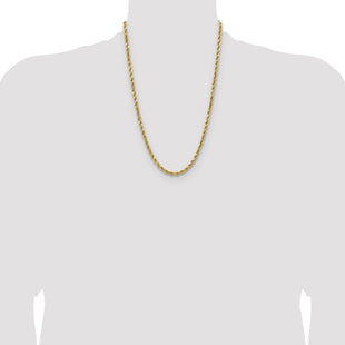 14K Semi Solid Diamond-cut Rope with Lobster Clasp Chain (Style DH035-24)
