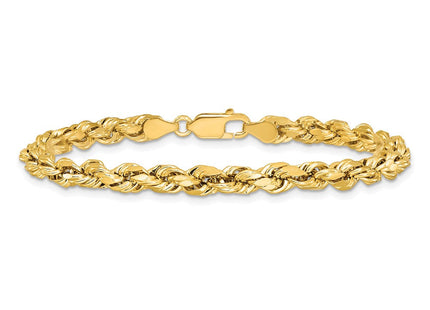 14K Semi Solid Diamond-cut Rope with Lobster Clasp Chain (Style DH035-8)