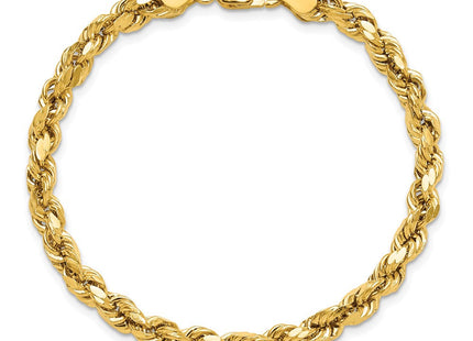 14K Semi Solid Diamond-cut Rope with Lobster Clasp Chain (Style DH035-8)