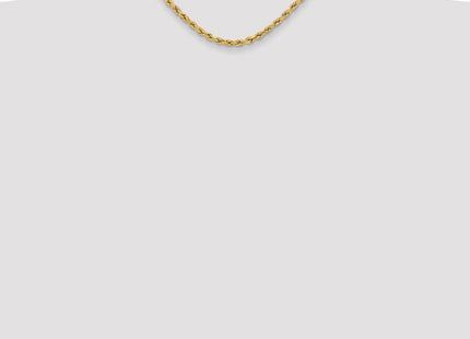 14K Semi Solid Diamond-cut Rope with Lobster Clasp Chain (Style DH040-16)
