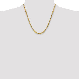 14K Semi Solid Diamond-cut Rope with Lobster Clasp Chain (Style DH040-20)