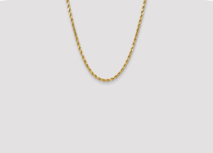 14K Semi Solid Diamond-cut Rope with Lobster Clasp Chain (Style DH040-22)