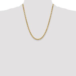 14K Semi Solid Diamond-cut Rope with Lobster Clasp Chain (Style DH040-22)