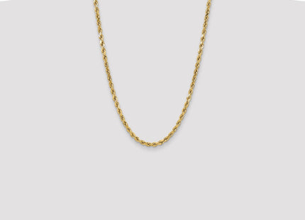 14K Semi Solid Diamond-cut Rope with Lobster Clasp Chain (Style DH040-24)