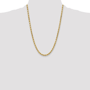 14K Semi Solid Diamond-cut Rope with Lobster Clasp Chain (Style DH040-24)