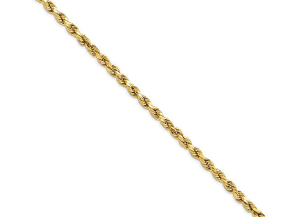 14K Semi Solid Diamond-cut Rope with Lobster Clasp Chain (Style DH040-8)