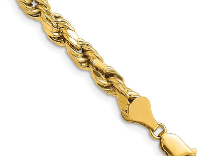 14K Semi Solid Diamond-cut Rope with Lobster Clasp Chain (Style DH040-8)