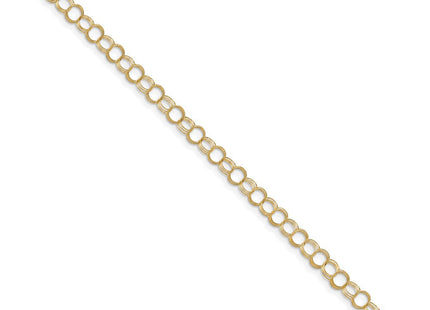 14k Solid Triple Link Charm Bracelet (Style DO530-7)