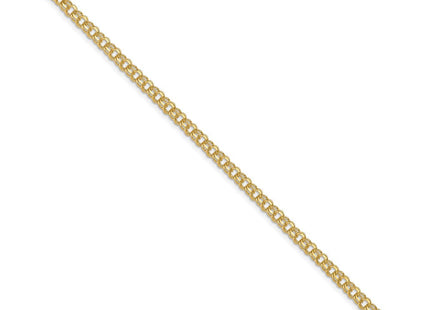 14k Diamond-cut Solid Heavy Double Link Charm Bracelet (Style DOH15-7)