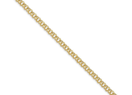 14k Diamond-cut Solid Heavy Double Link Charm Bracelet (Style DOH16-7)
