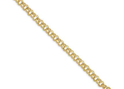 14k Diamond-cut Solid Heavy Double Link Charm Bracelet (Style DOH18-7)