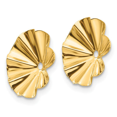 14K Polished Fancy Earring Jackets, 7 x 7mm
