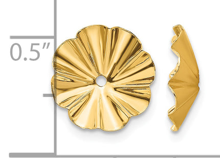 14k Polished Fancy Earring Jackets, 7 x 7mm