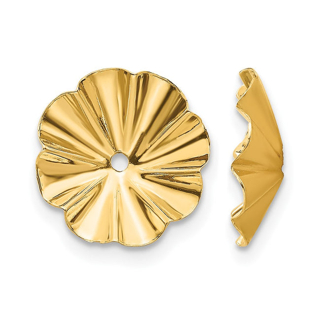 14k Polished Fancy Earring Jackets, 7 x 7mm