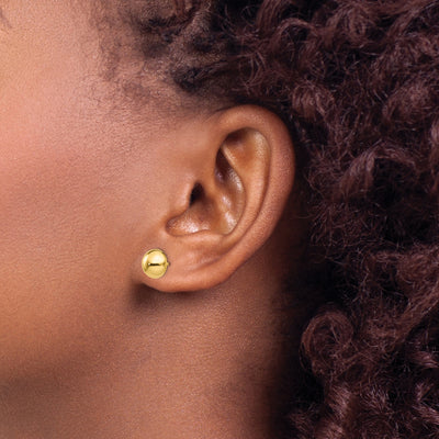 14K Polished Half Ball Post Earrings, 8 x 8mm